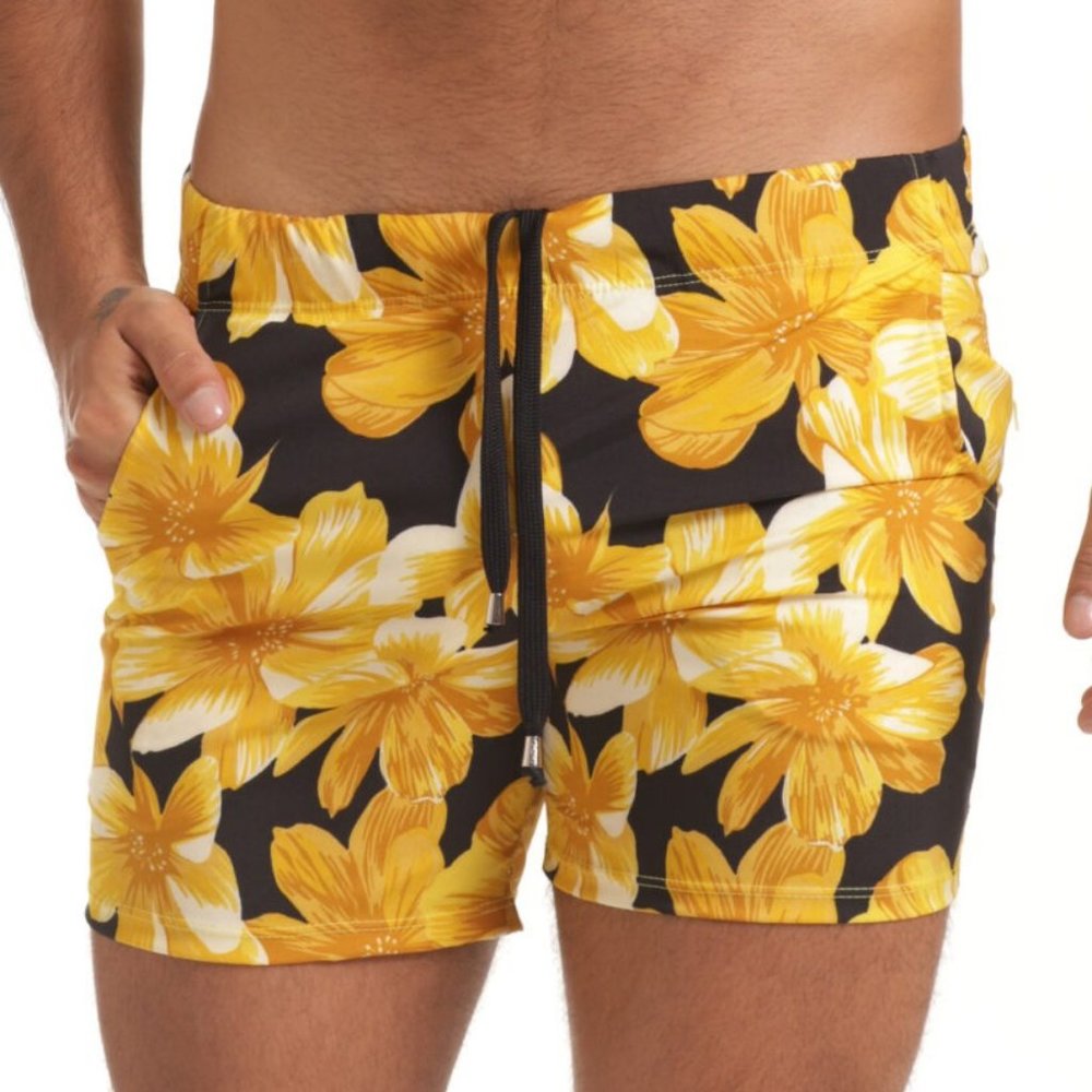 GIGO FLOWERS YELLOW BEACHWEAR